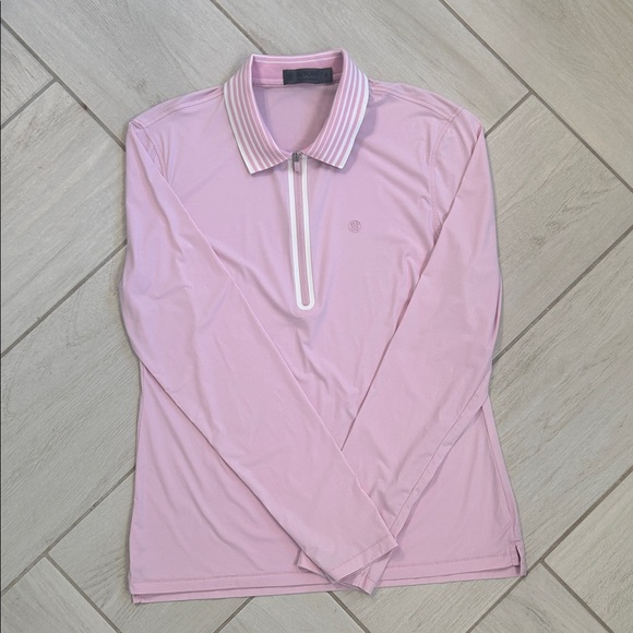 G/FORE Women’s Silky Tech Nylon Quarter Zip Polo Blush Pink Lilac Small - Picture 11 of 16